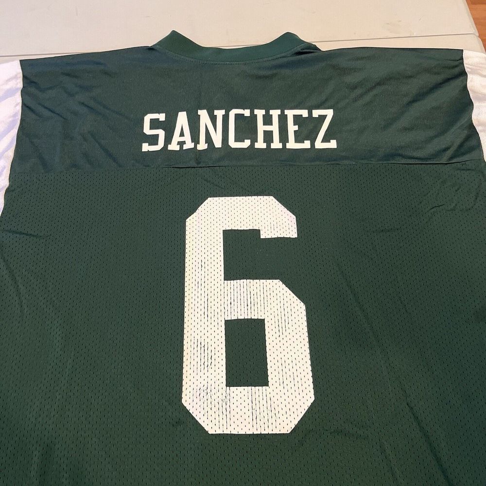 New York Jets Mark Sanchez Reebok Mens Size XL Green Football NFL Jersey‎ Shirt - Picture 6 of 8